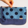 Necessaire barquito lunares celeste