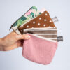 Monedero Tonos beige y rojo x1u.